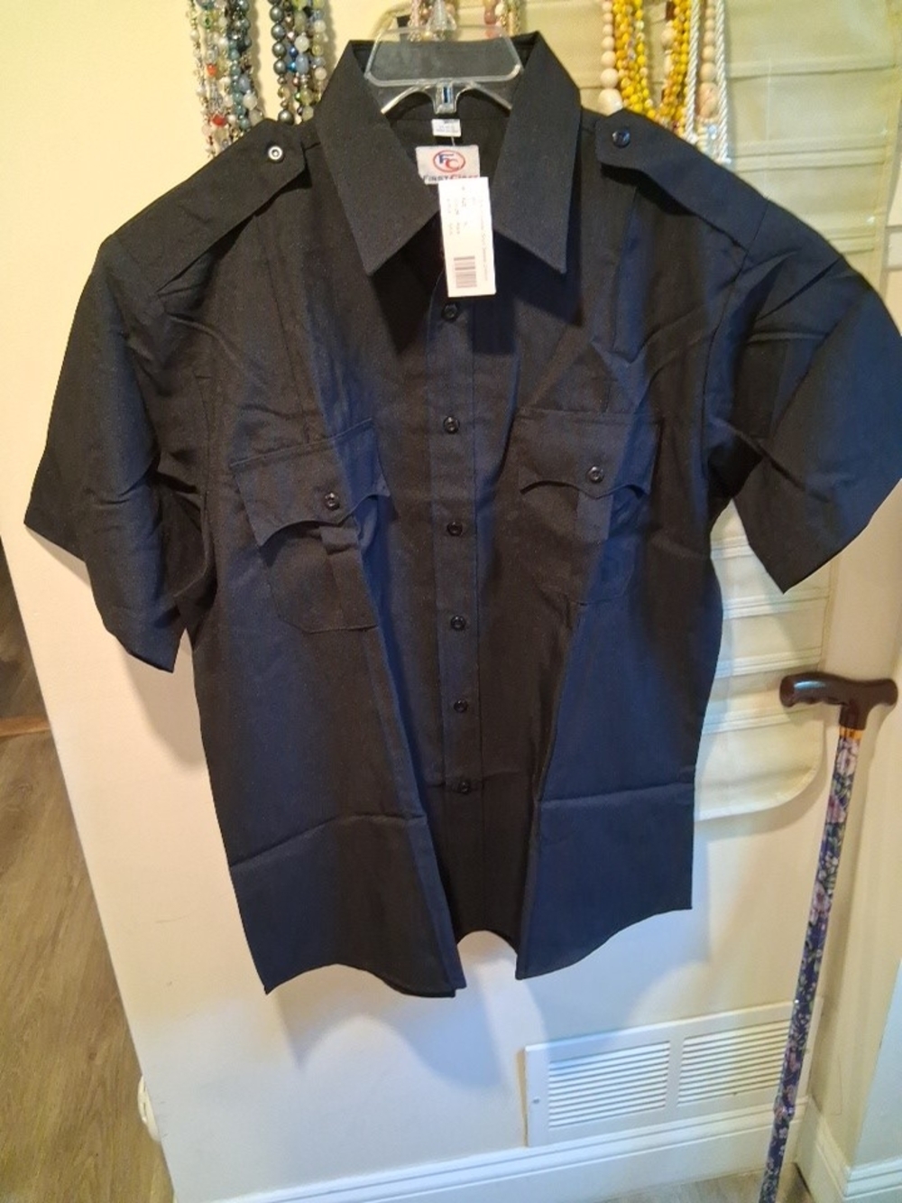 Men's Short Sleeve Black Utility Shirt First Class